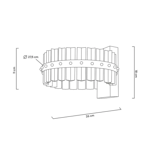 MOOSEE lampa ścienna SATURNUS WALL złota - LED, kryształ, stal szczotkowana